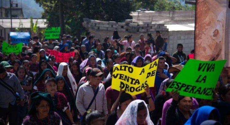 Habitantes de Chalchihuitán protestan ante ola de violencia en la región