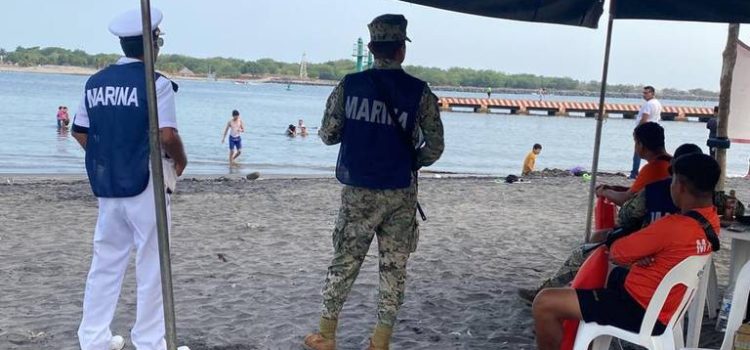 Autoridades de seguridad hacen presencia en las playas de Chiapas