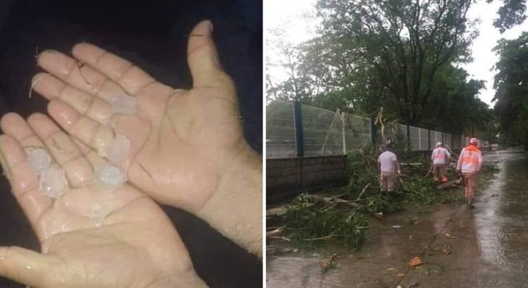 Lluvia con granizada sorprende a habitantes de Tonalá, reportan afectaciones