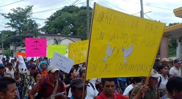 Indígenas realizan marcha para exigir paz y tranquilidad en Chiapas