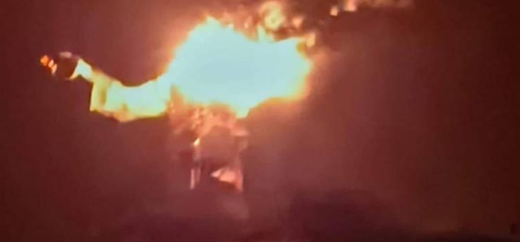 Cristo Pescador destruido por un rayo en Chiapas