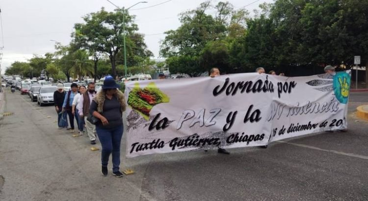 Organizaciones sociales marchan en Chiapas exigiendo paz y justicia ante la violencia