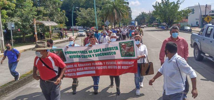 Protestan cafeticultores de Chiapas para exigir mejores precios
