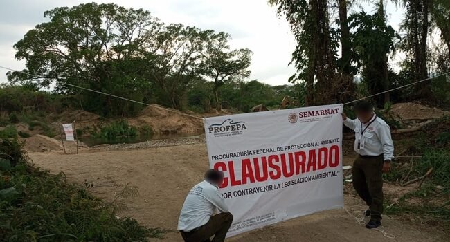 Profepa clausura extracción de material pétreo en río Suchiapa, Chiapas Profepa clausura extracción de material pétreo en río Suchiapa, Chiapas