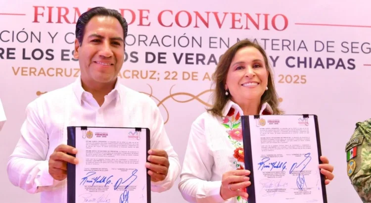 Gobiernos de Veracruz y Chiapas firman convenio en materia de seguridad