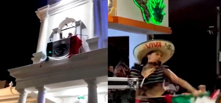 En Chiapas hacen baile erótico con Bandera durante fiestas patrias